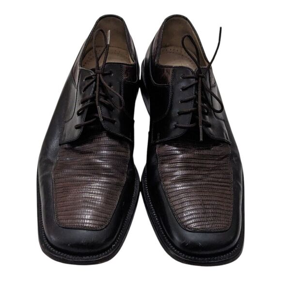 Julio Blanco Genuine Lizard Leather Handmade Oxfords Size 10 Made In Spain - Picture 2 of 8